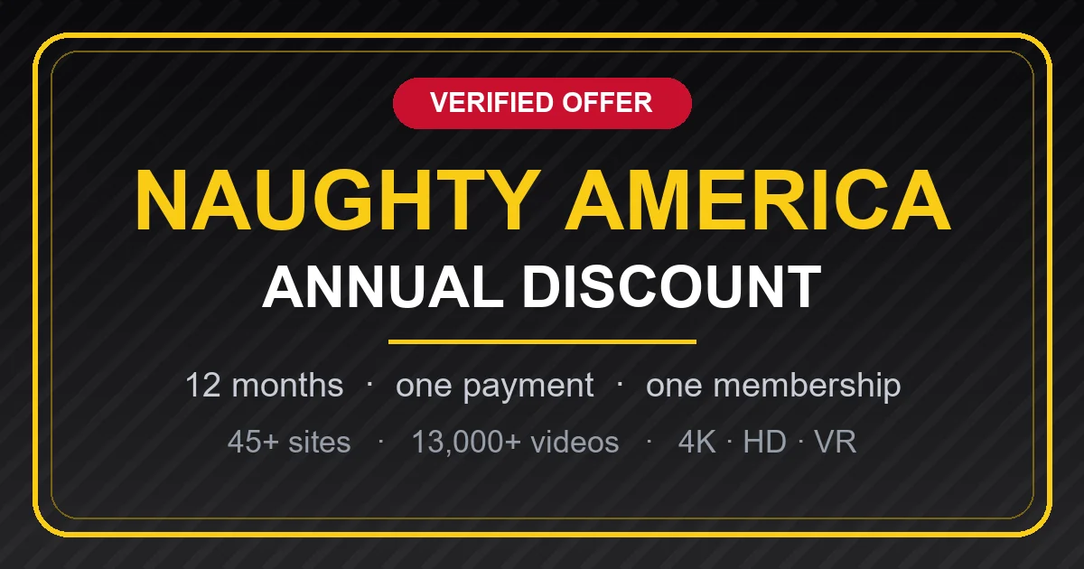 Naughty America annual discount – 12 months, 45+ sites in one membership